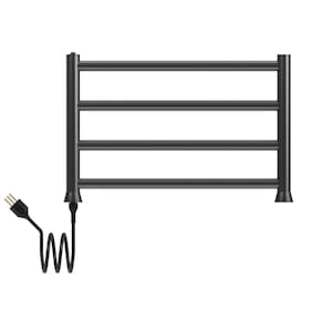 Toalheiro Aquecido Thermo Round Bivolt e Bilateral Preto Fosco