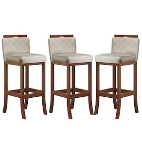 Kit com 3 Banquetas Média com Matelassê Pinhão