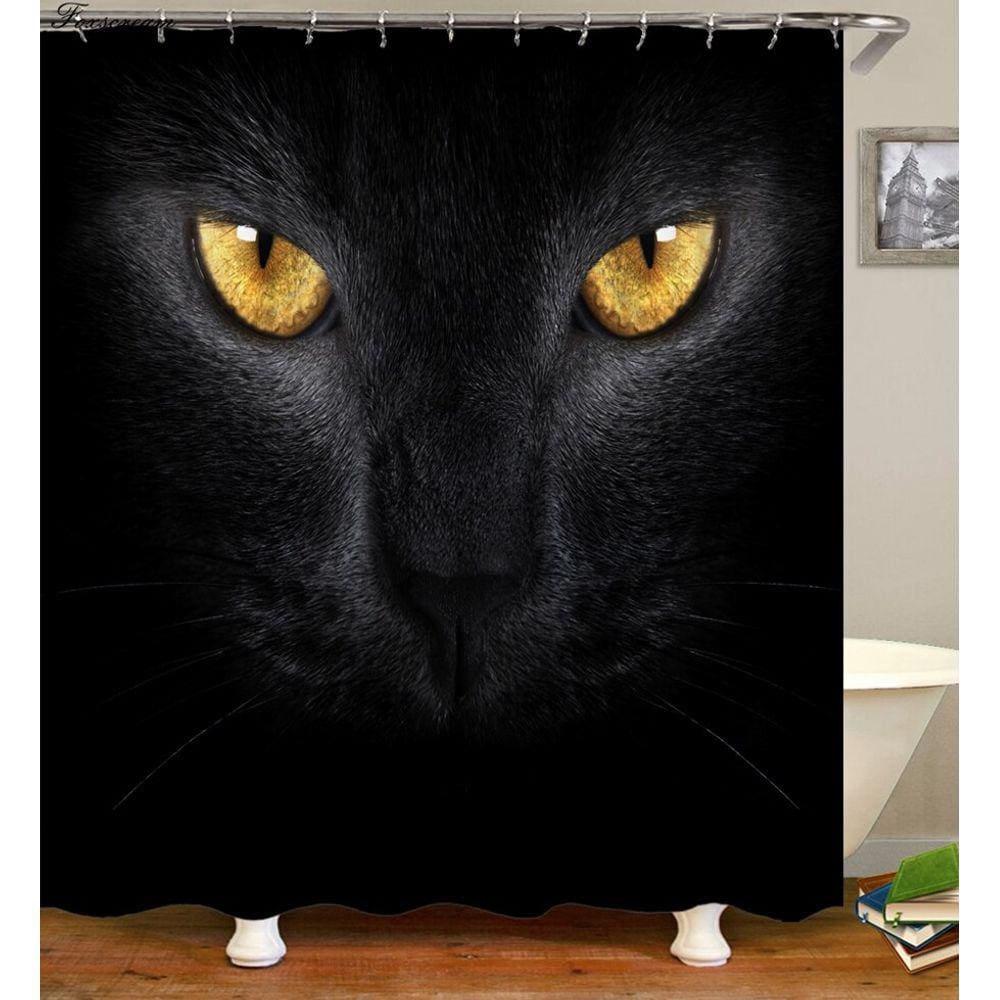 Gato Chuveiro Cortina Banheiro Chuveiro Cortina Bonito Tecido 3D Sh