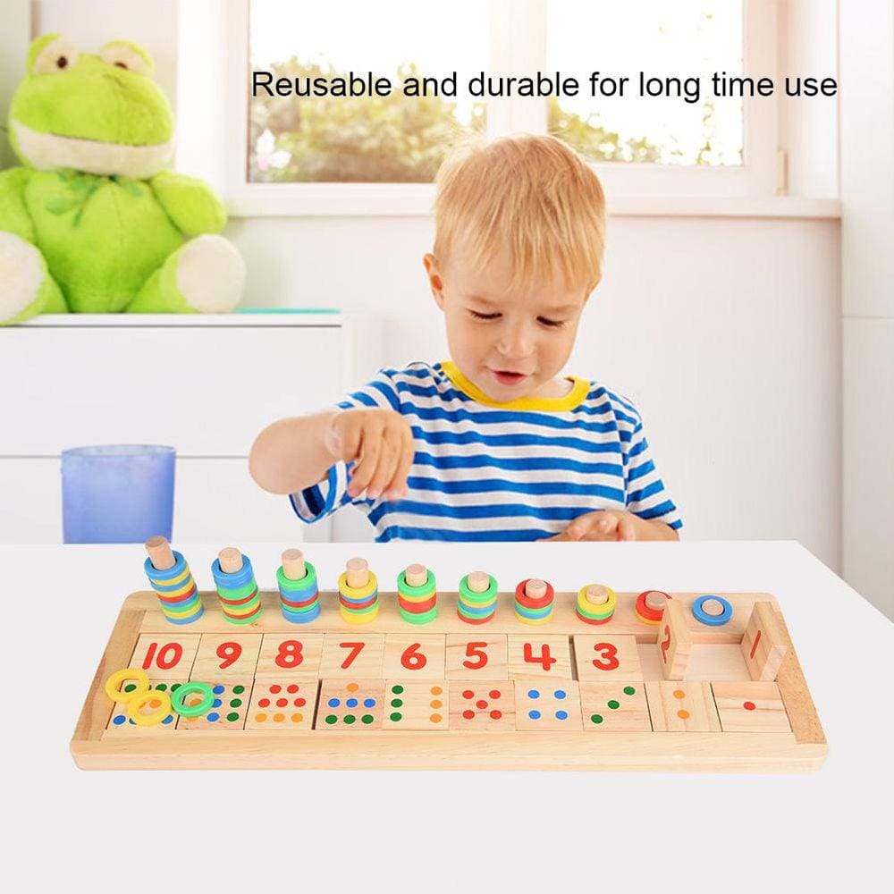 Brinquedo durável do jogo de matemática do número de madeira para crianças tamanho único