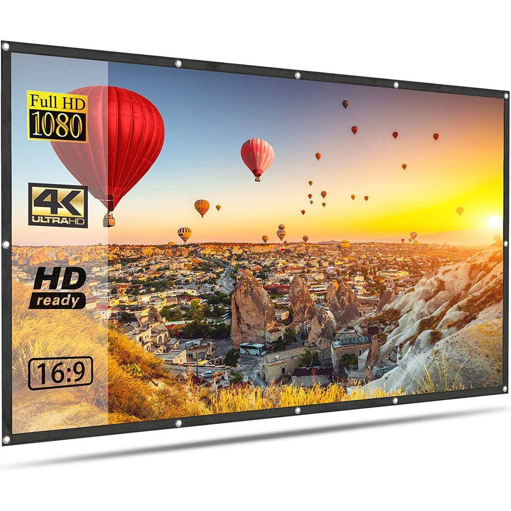 Tela de projeção de 100 polegadas, tela de filmes de projeção HD 16:9