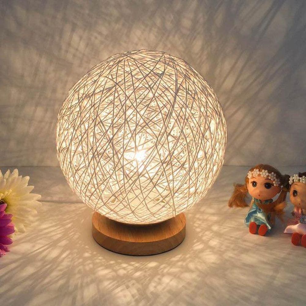 Lâmpada de cabeceira lâmpada led decorada vime lâmpada de mesa noite ligh