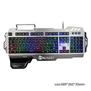 PK-900 USB Wired 104 Teclas Teclado Retroiluminado para