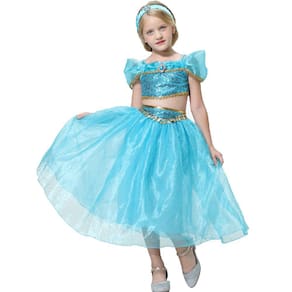 Princesa Aladdin Jasmine traje bordado 2-3 anos