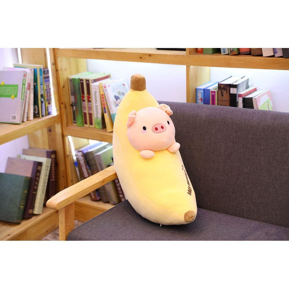 Porco coelho lâmpada dinossauro animais bonito banana boneca pelúcia brinquedo