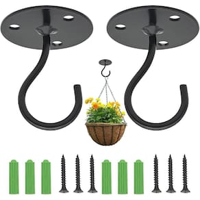 2 ganchos de teto de PCes para plantas suspensas, suporte de parede de metal (O