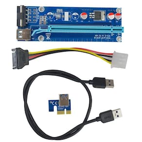 60cm PCI-E Express 1X Para 16X Cabo de Extensão USB 3.0 a 4 Pi