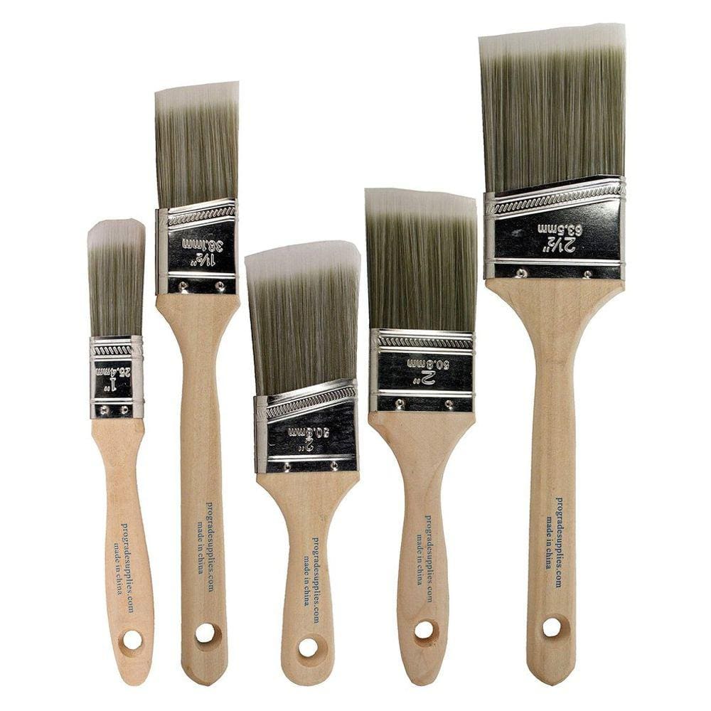 5pcs/set boca oblíqua pincel de tinta profissional pincel de óleo pa