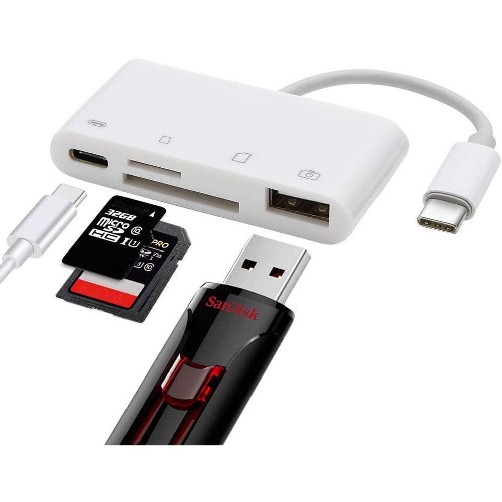 Hub Reader Usb Tipo C Otg Multifuncional Sd TF Cartões E Usb