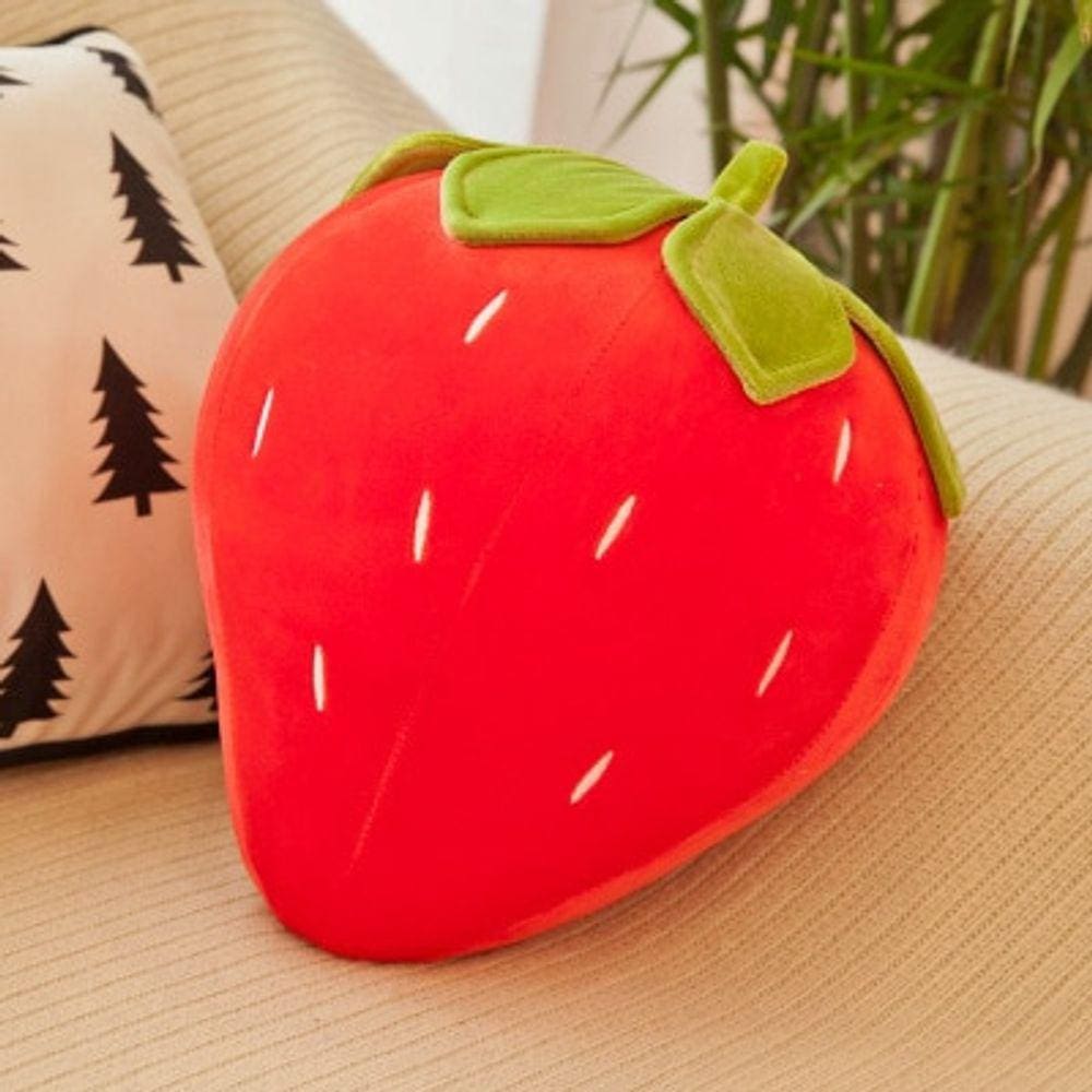 23cm/40cm/50cm Simulação Morango Pelúcia Almofada Fruta Stuf