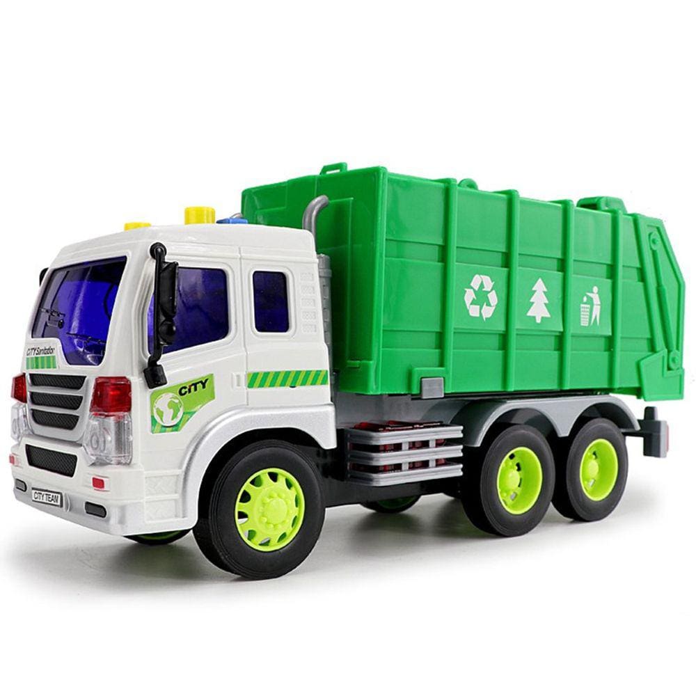 Caminhão de lixo Toy Car Big Bin em escala 1/16 com luz e som