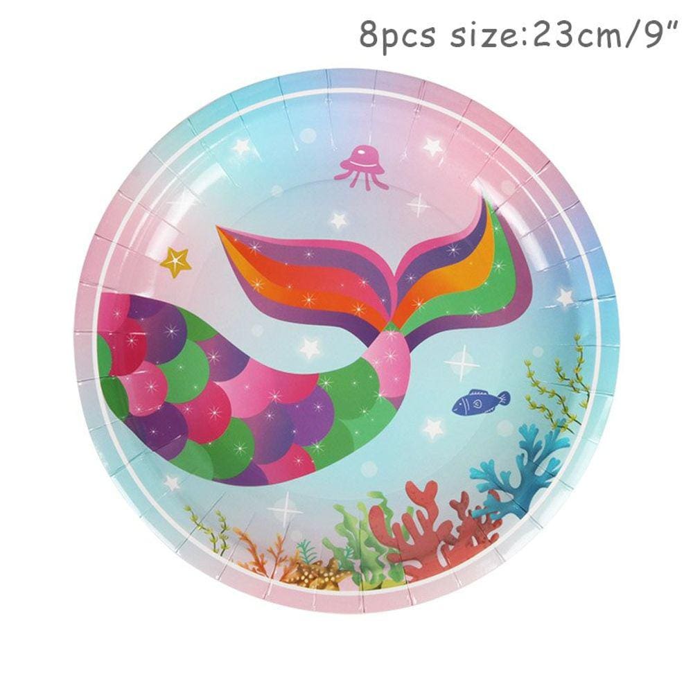 Suprimentos da festa da sereia pequena, adereços da foto, decoração da sereia