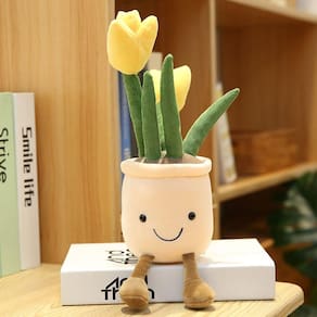 35cm tulipa de pelúcia realista tulipa vaso de flores simulação de brinquedo fl