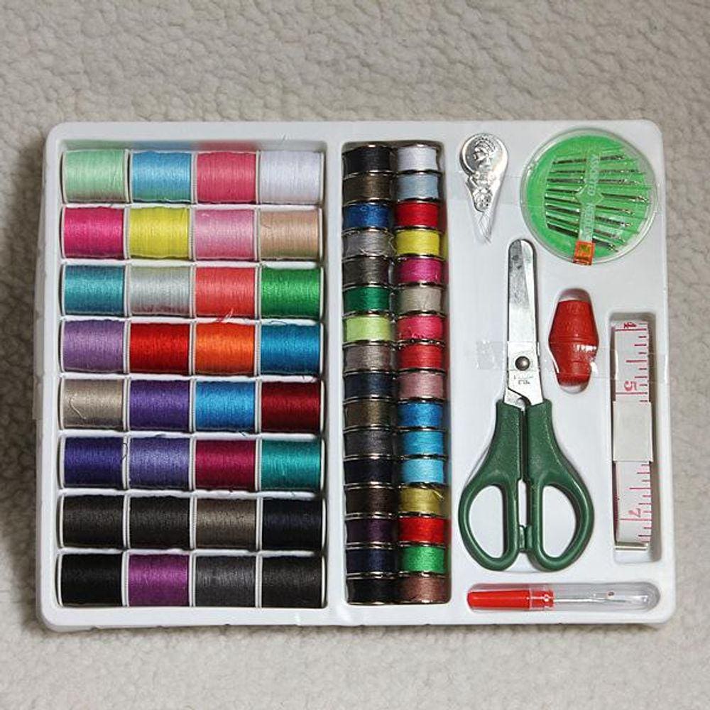 100pcs portátil kit de costura rosqueador agulha fita métrica um