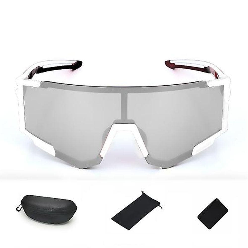 Lente amarela armação branca#Óculos de ciclismo Sunglas profissionais