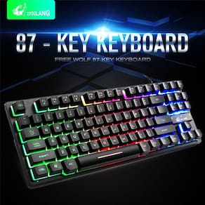 Teclado Gamer Mecânico 87 Teclas Led Light