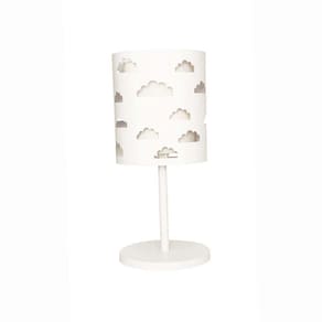 Abajur Infantil Nuvens Duplo Base Br 20x41 Branco/Branco
