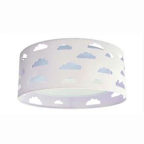 Luminária Plafon Nuvens Duplo Recorte 40x16 Azul/Branco
