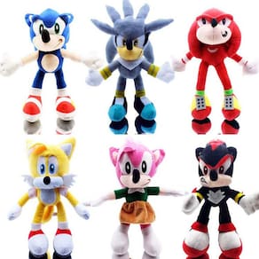 Boneco de pelúcia Sonic the Hedgehog 28cm 6 peças