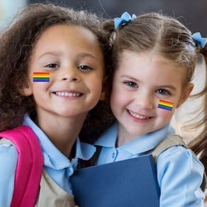 Rolo de adesivos: 500 peças, arco-íris, formato quadrado, LGBT Pride