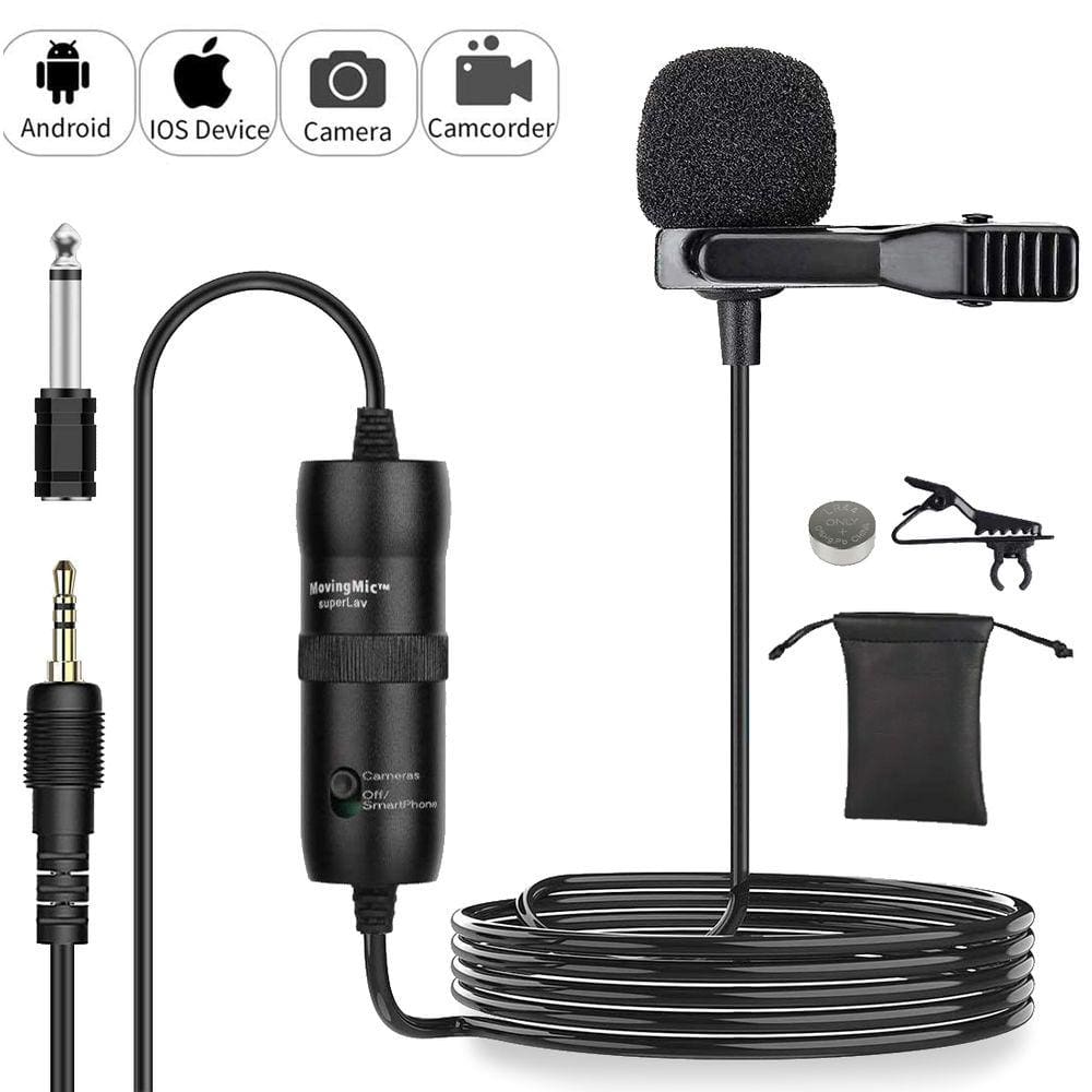 Clipe de microfone de lapela Lavalier para smartphone/DSLR/PC