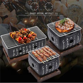 Grelhador a carvão portátil, forno de fumaça para churrasco coreano japonês