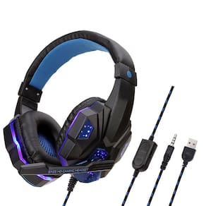 Fones de ouvido para jogos com luz LED profissional para PS4