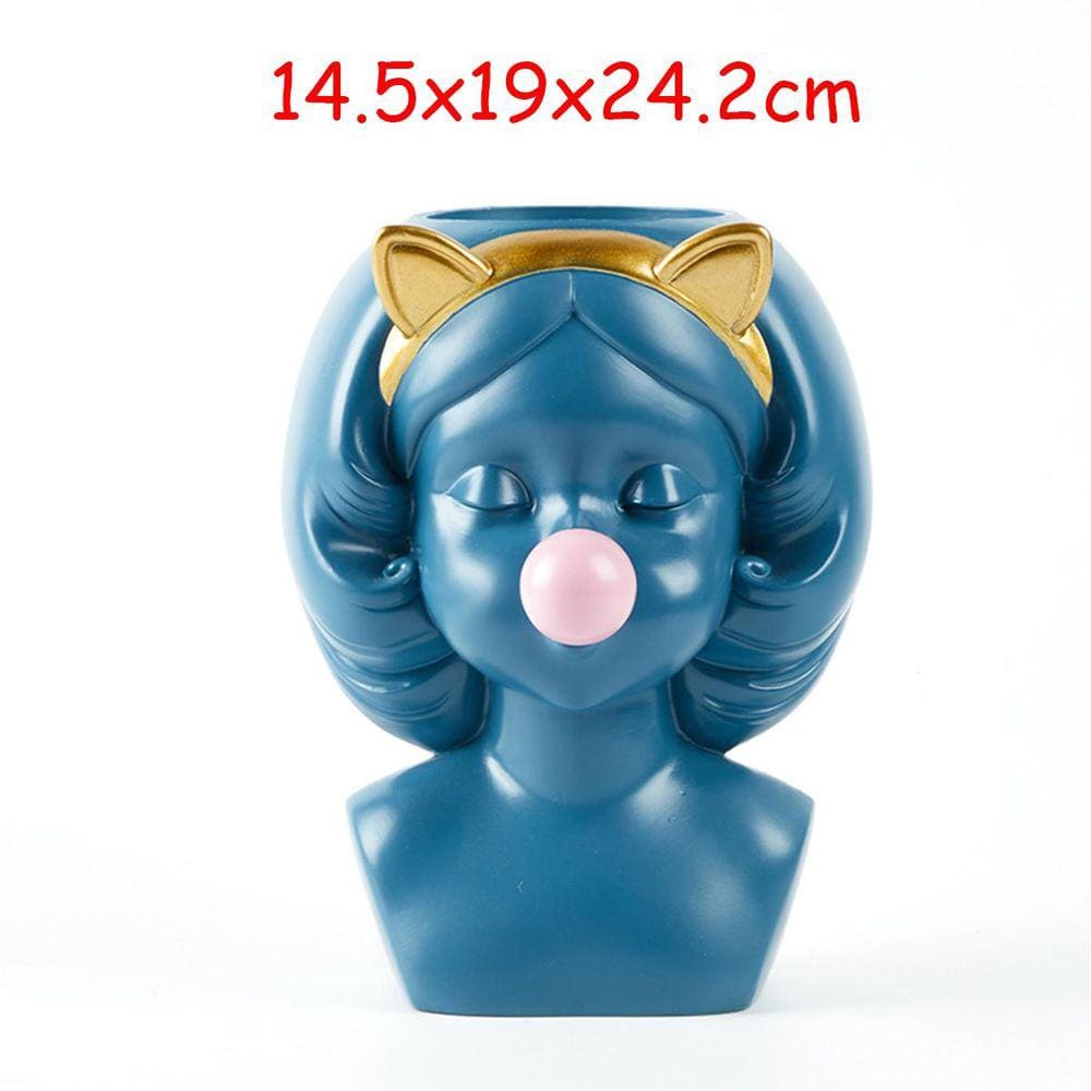 Nordic Creative Gato Vaso Arranjo Pote Silicone Decoração