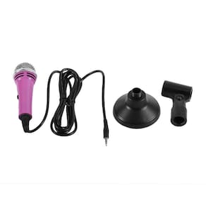 Microfone capacitivo móvel, karaokê, mini portátil, com fio