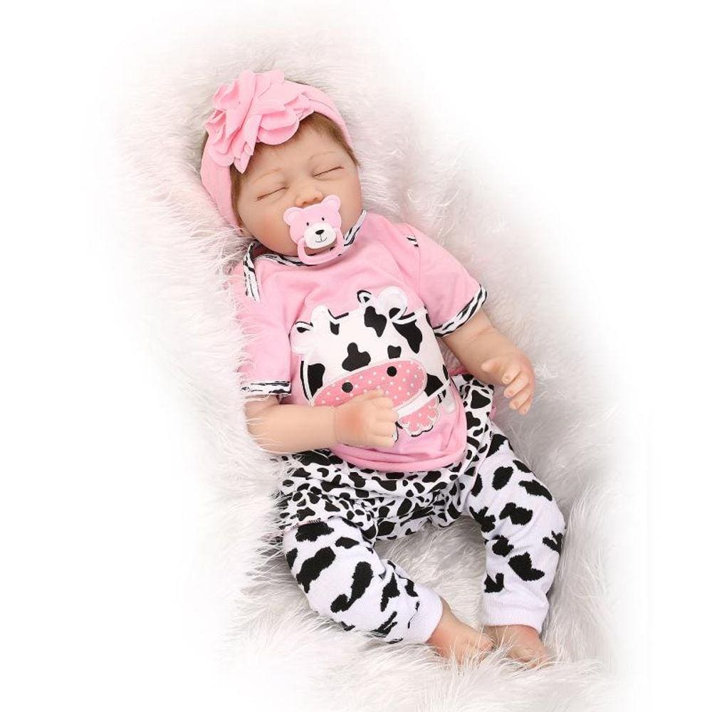 Vinil de silicone macio Reborn Doll NPK de 55 cm para crianças de 3 anos ou mais