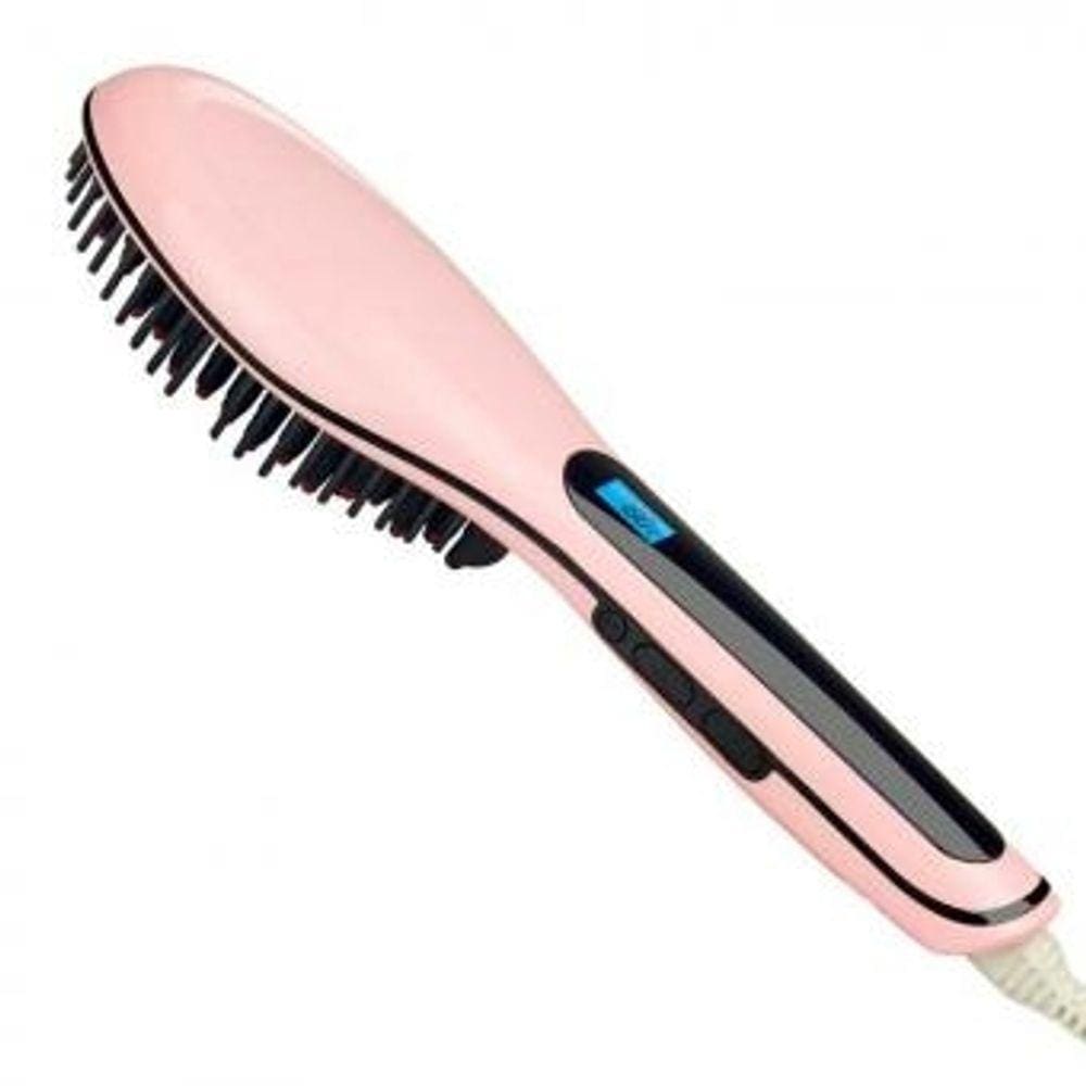 Escova de alisamento de cabelo HQT-906-rosa