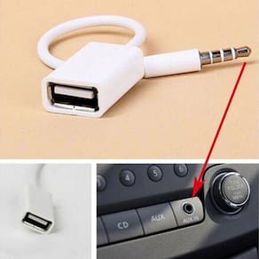 Conector de áudio AUX macho de 3,5 mm a USB 2,0 Cable conver