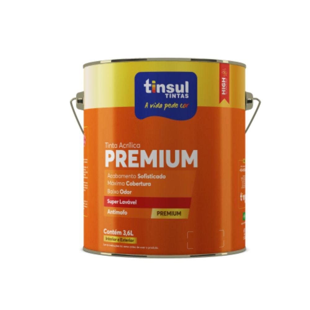 Tinta acrílica premium branco fosco 900ml | tinsul