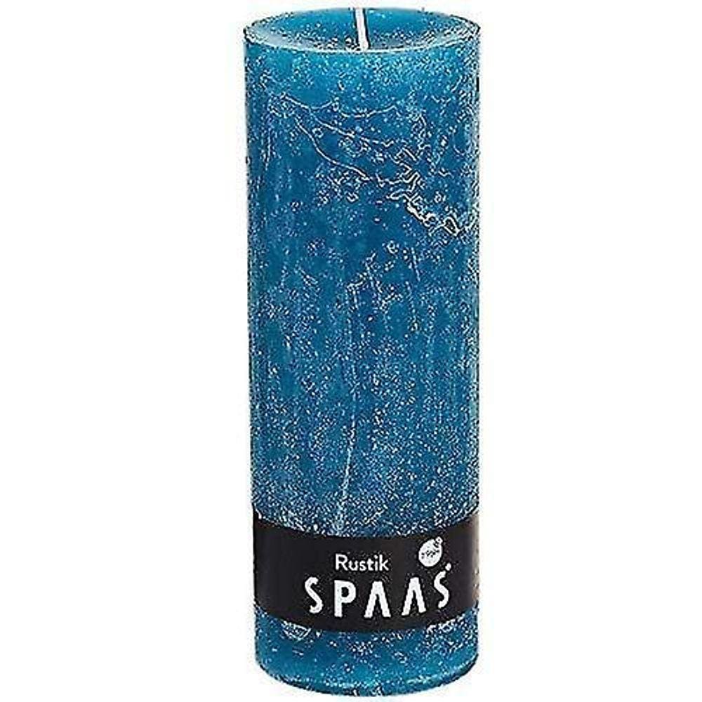 Vela rústica vela sem perfume 68/190 mm, 95 horas, turquesa