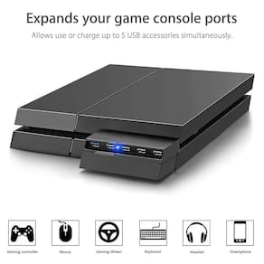 Hub USB de 5 portas para PS4 SLIM Edition, USB 3.0/2.0 de alta velocidade