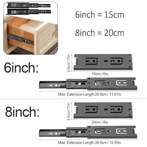 2 unids / lote Mini Cajón Diapositivas de acero corta Mueble