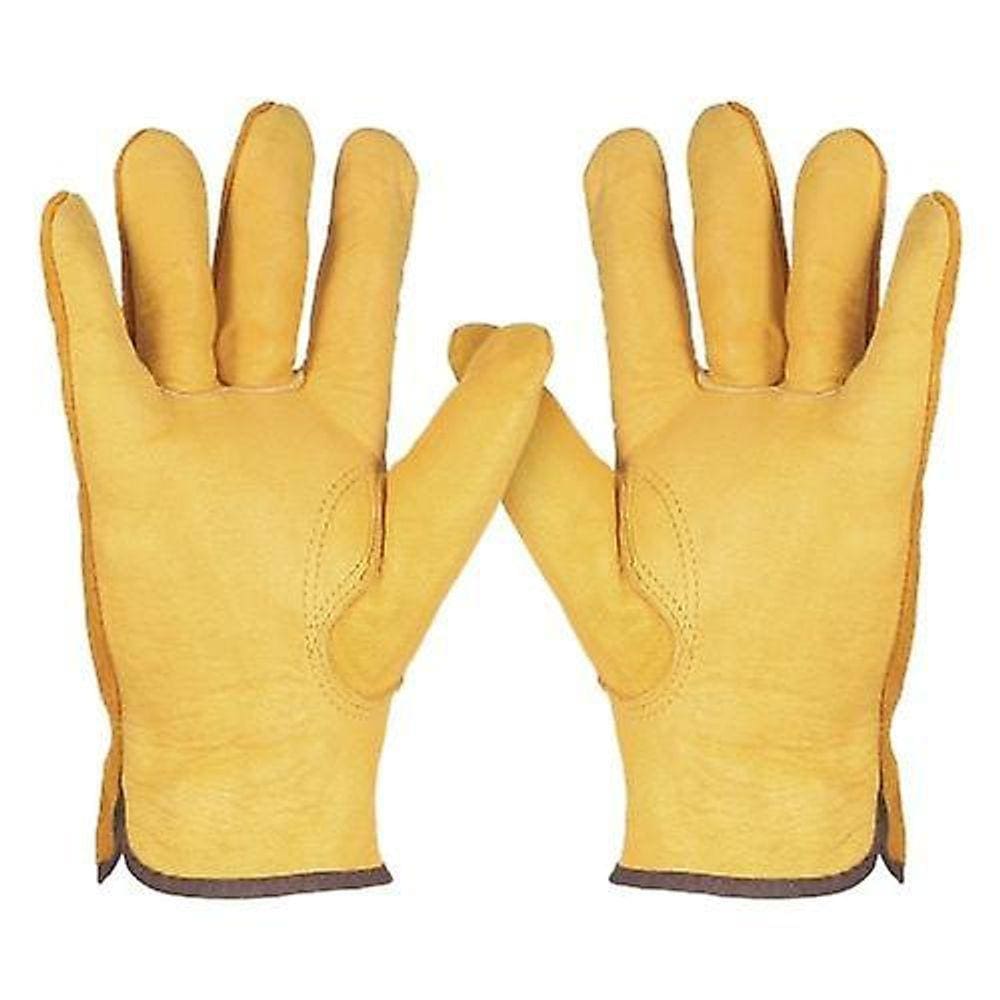 Luvas de trabalho de couro Trabalho Masculino Luvas de couro de vaca Jardinagem Cavi