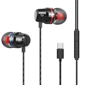 Tipo C Metal Earbud Headset Heavy Duty Control Cabelado Headpho