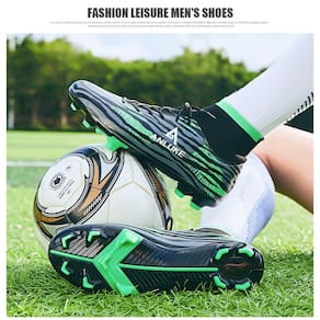 FG Botas de Futebol Sapatos de Futebol Antiderrapantes - Preto