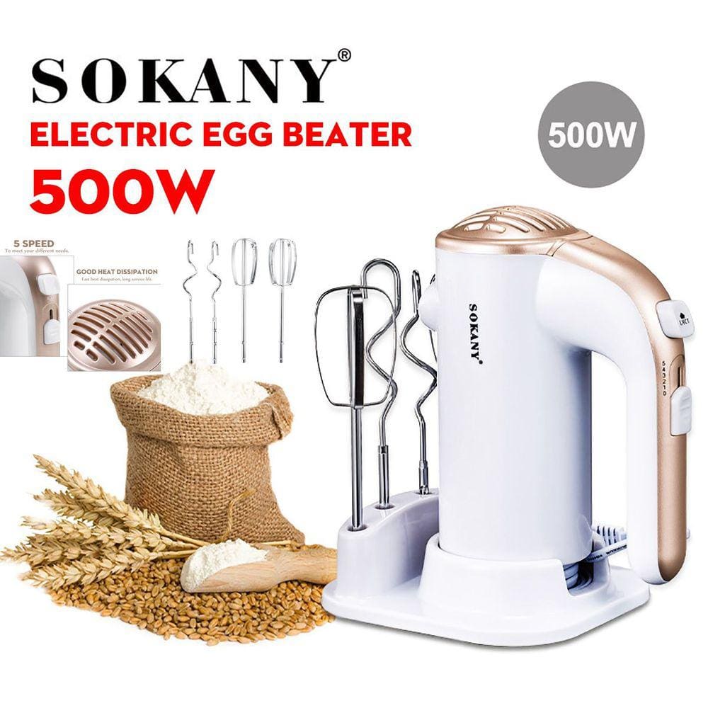 Sokany 500W 5 Velocidade Hand Mixer 360° Potência Automática Elétrica
