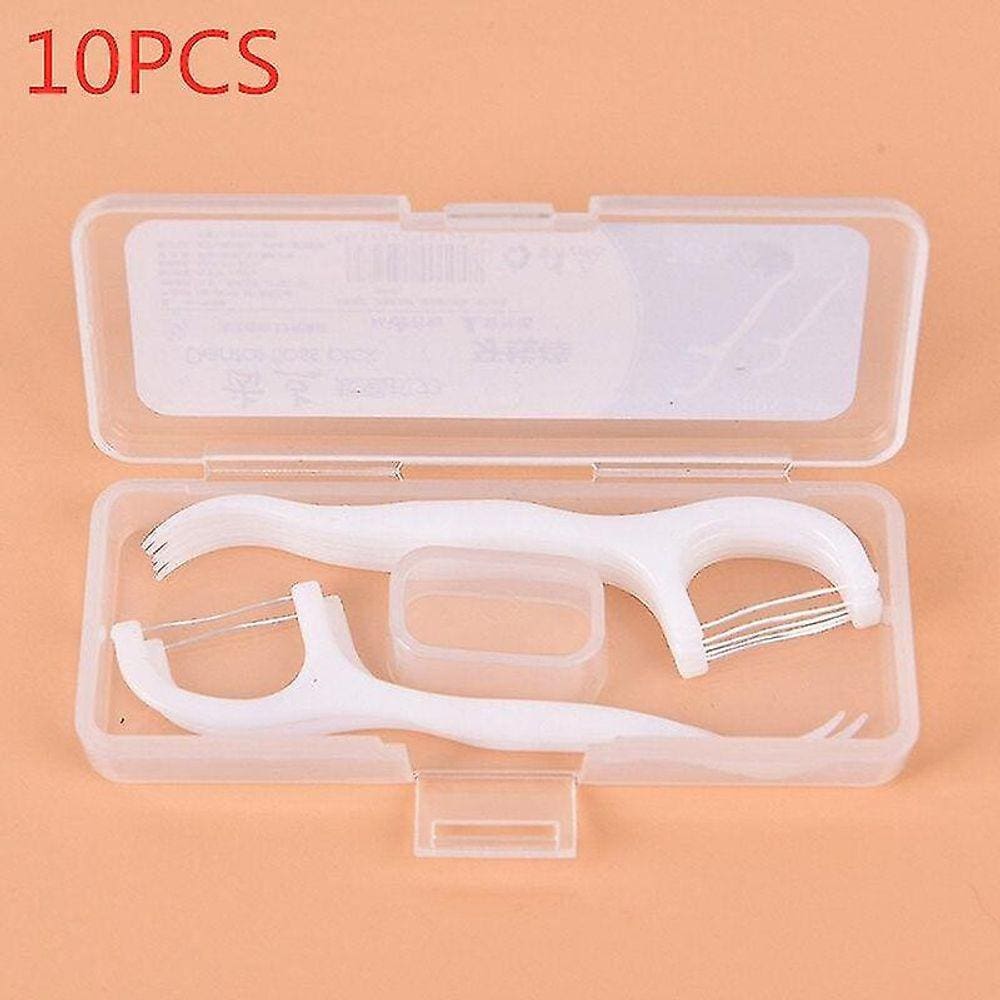 Descartável Dental Floss Sticks Floss Sticks (Branco 10 