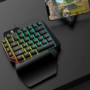 Teclado USB de 8 cores com uma mão com apoio de braço RGB L