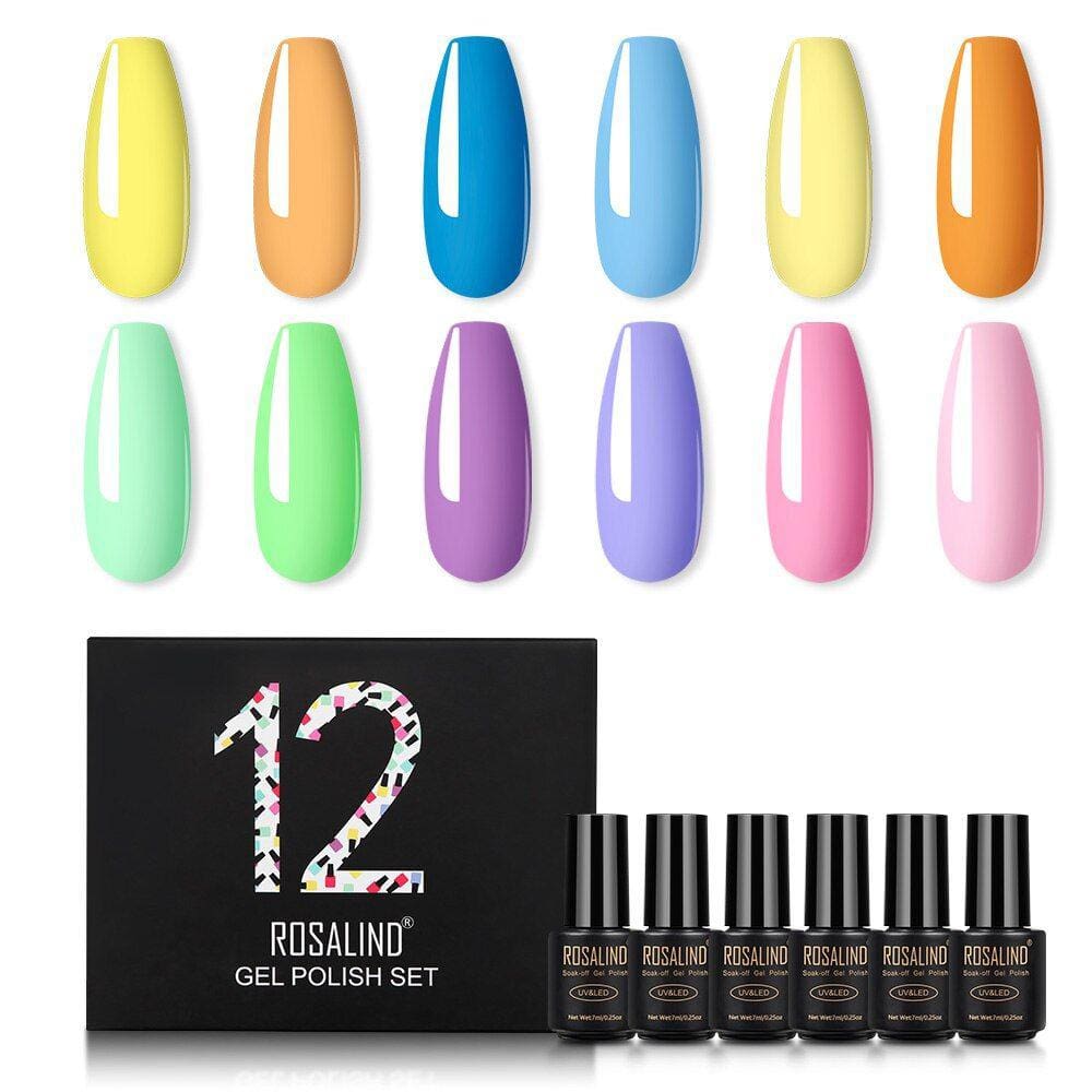 ROSALIND Gel Nail Polish Set Kit de unhas acrílicas 12pcs/lot Semi