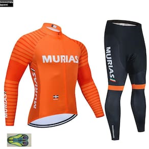 equipe MURIAS laranja Ciclismo Jersey 20D Pad calças