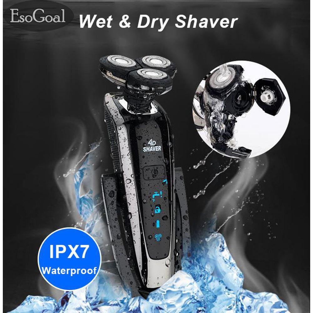 Barbeador Elétrico EsoGoal Barbeador Úmido e Seco com um