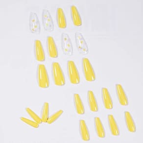 Pressione sobre unhas, boleta amarela boleta longa brilhante. (Um S