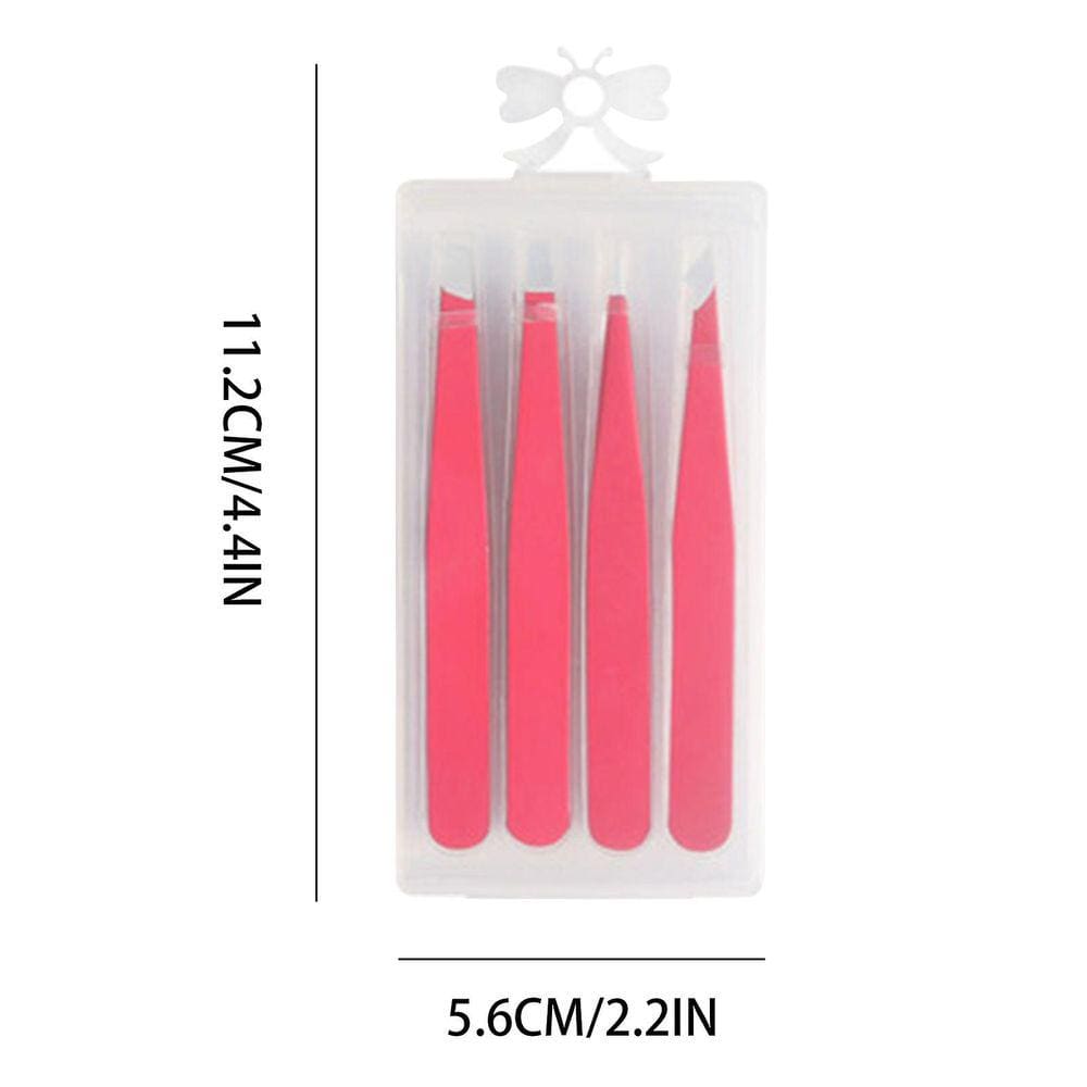 Rosa quente# Aço inoxidável Eyebrow Clip Set Puxador Pinças i