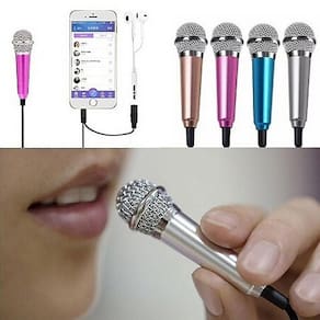 Rosa Vermelho#Portátil 3.5mm Stereo Studio Mic KTV Mini Microphon