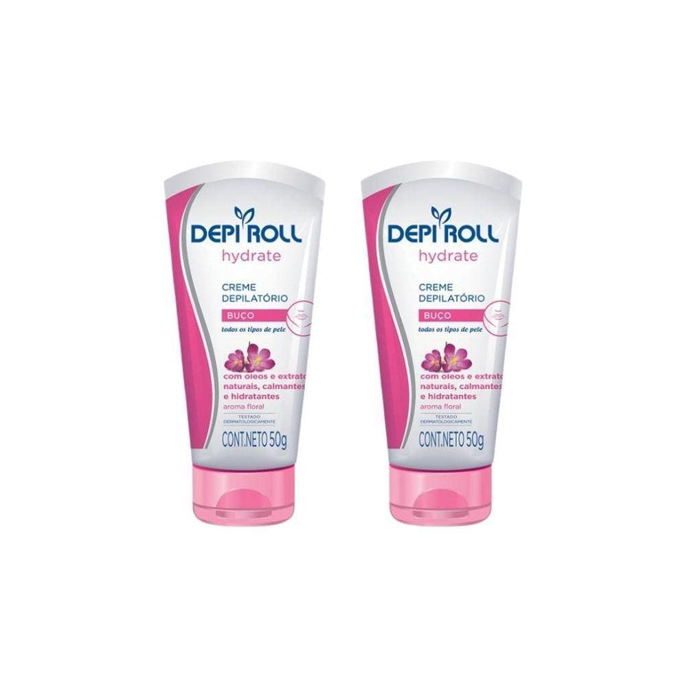 Depilatorio Depiroll Creme Buço Hydrate Floral 50G-Kit C/2Un