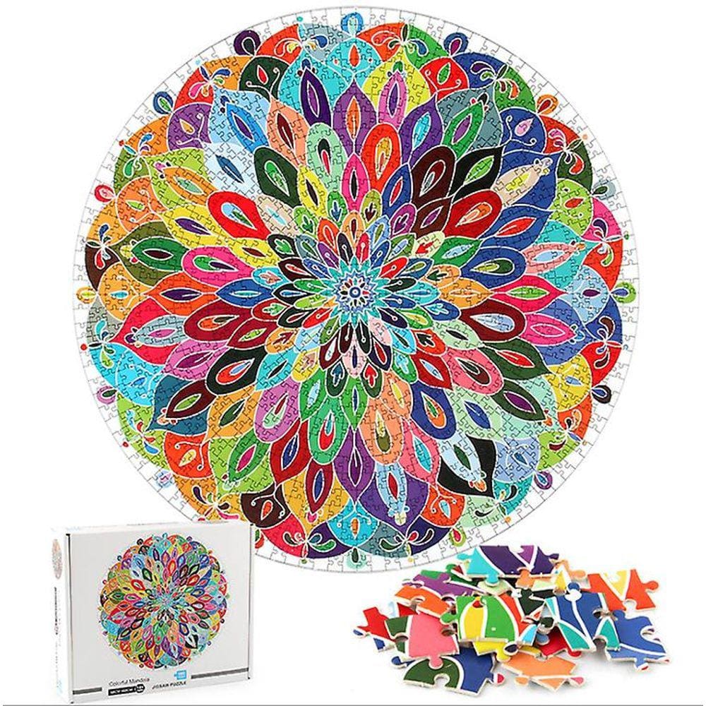Mandala Colorida Quebra-cabeça Forma Única Peças Quebra-cabeça Anúncio